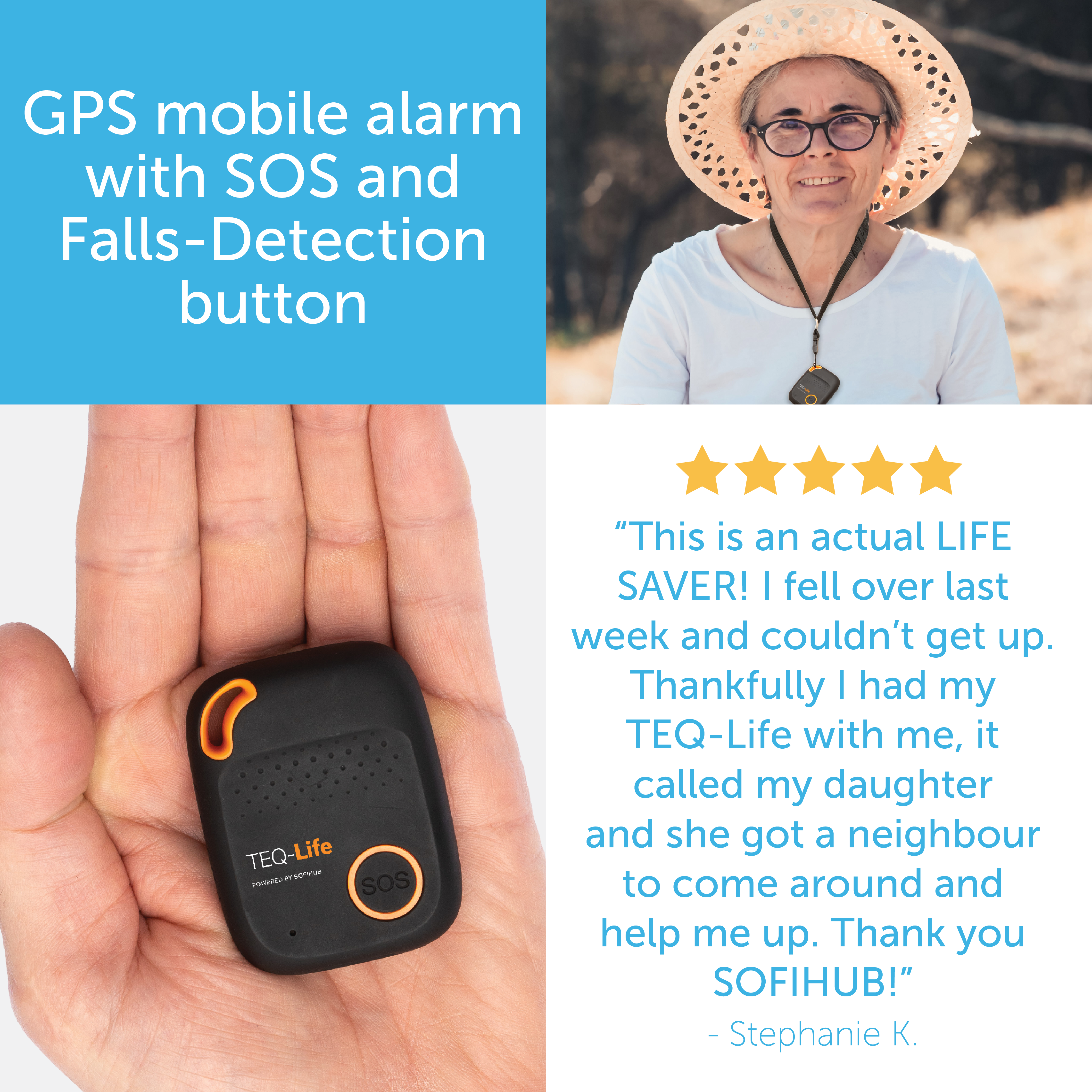 4G TEQ-Life Alarm GPS and fall detection NEW 2024 model