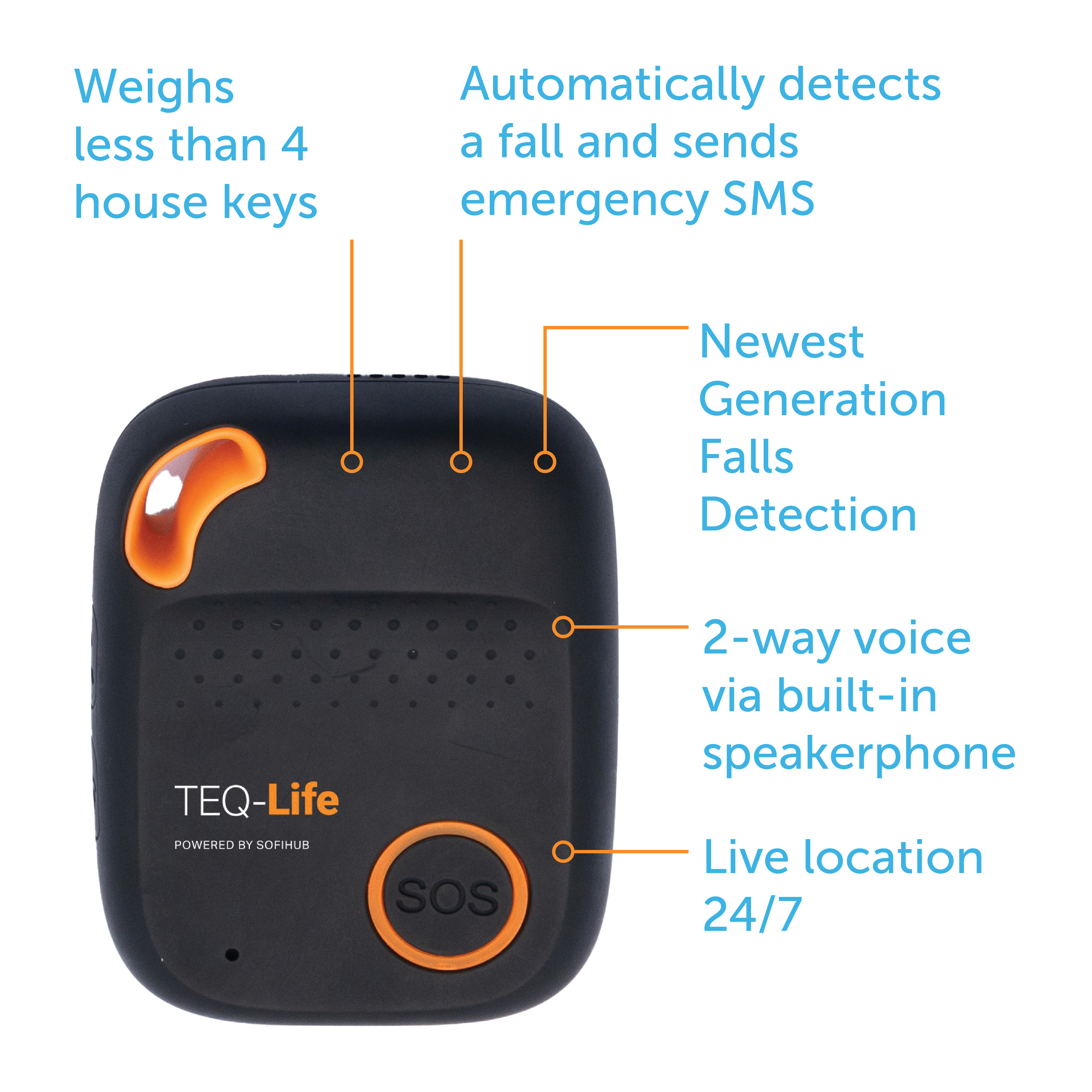 4G TEQ-Life Alarm GPS and fall detection NEW 2024 model